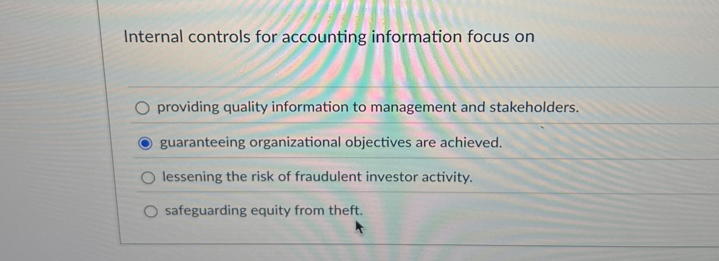 Internal controls for accounting information