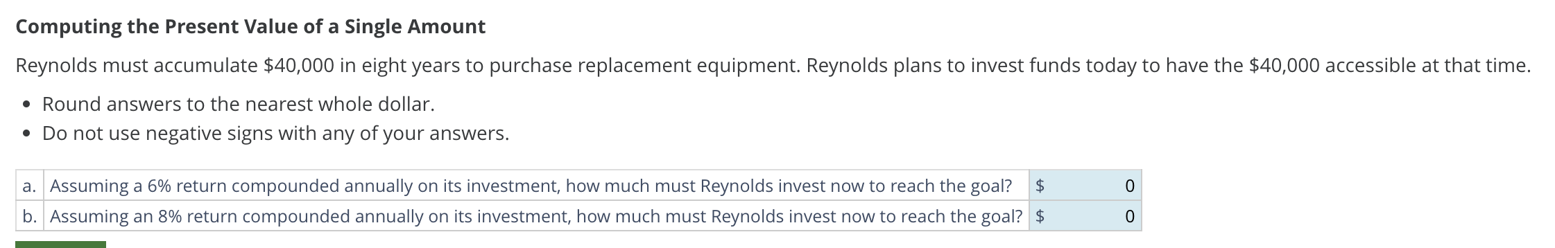 Computing the Present Value of a Single Amount