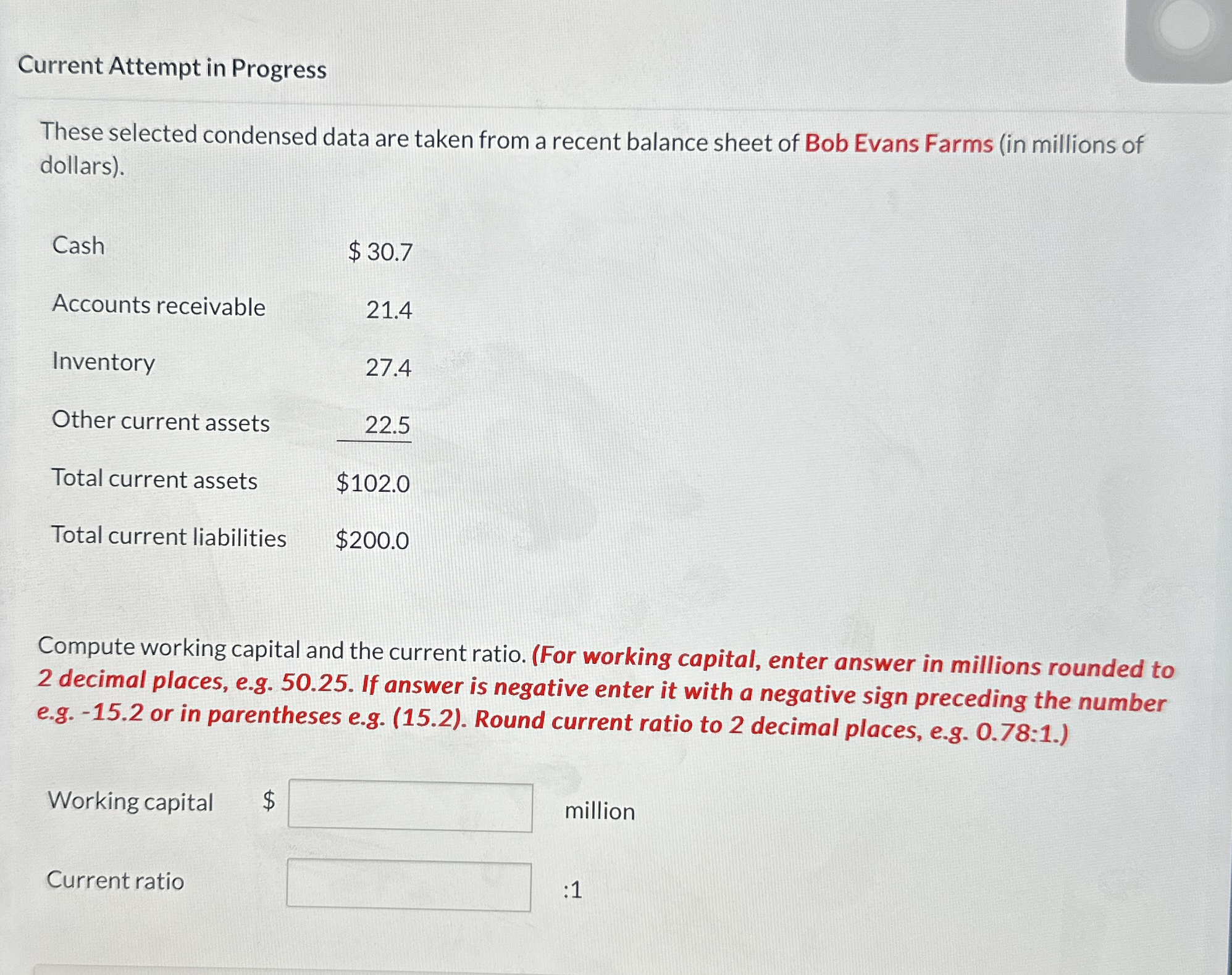 Current Attempt in Progress These selected