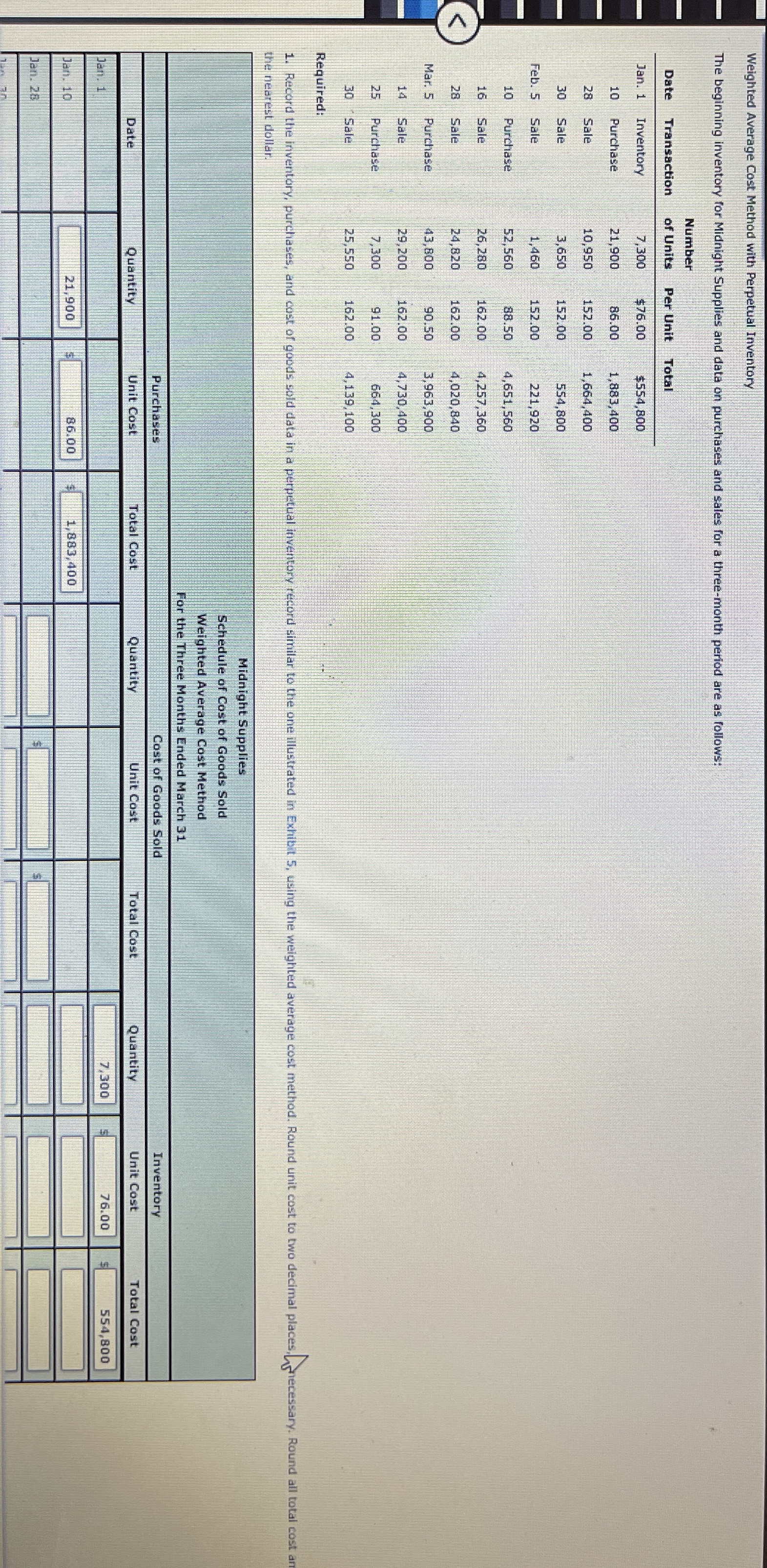 Weighted Average Cost Method with Perpetual