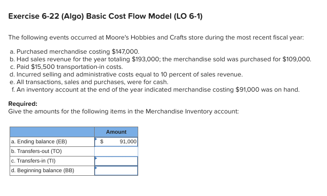 Exercise 6 - 2 2 ( Algo ) Basic Cost Flow Model (
