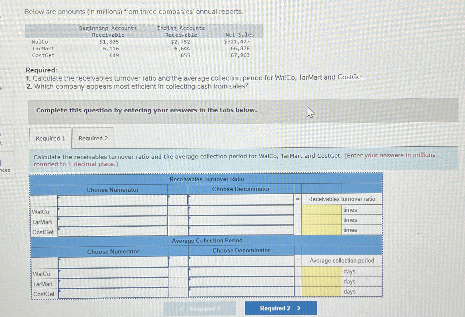 Below are amounts ( in millions ) from three