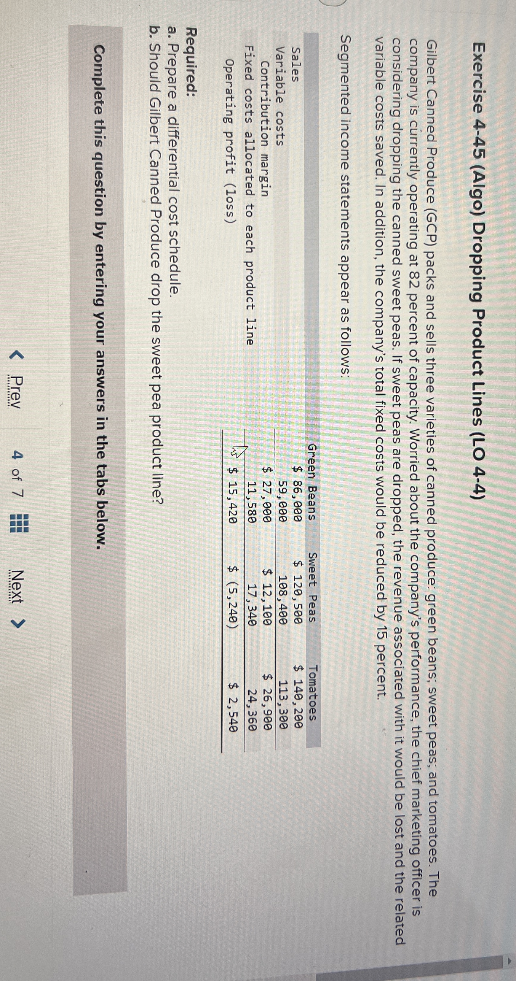 Exercise 4 - 4 5 ( Algo ) Dropping Product Lines