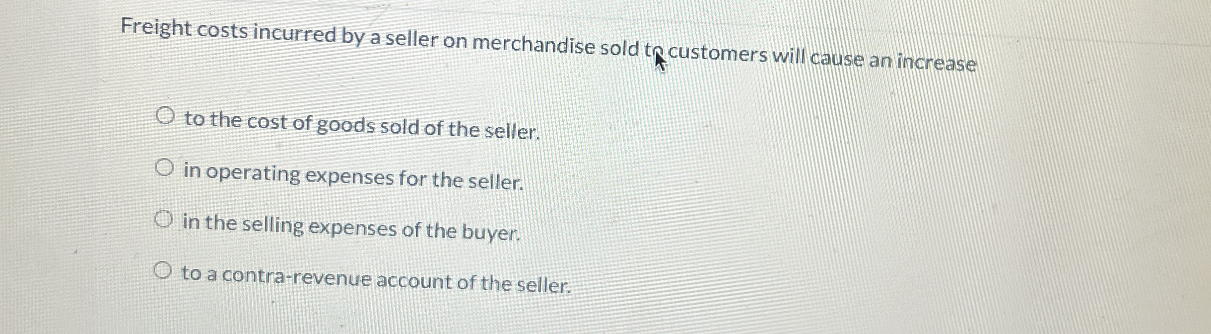 Freight costs incurred by a seller on merchandise