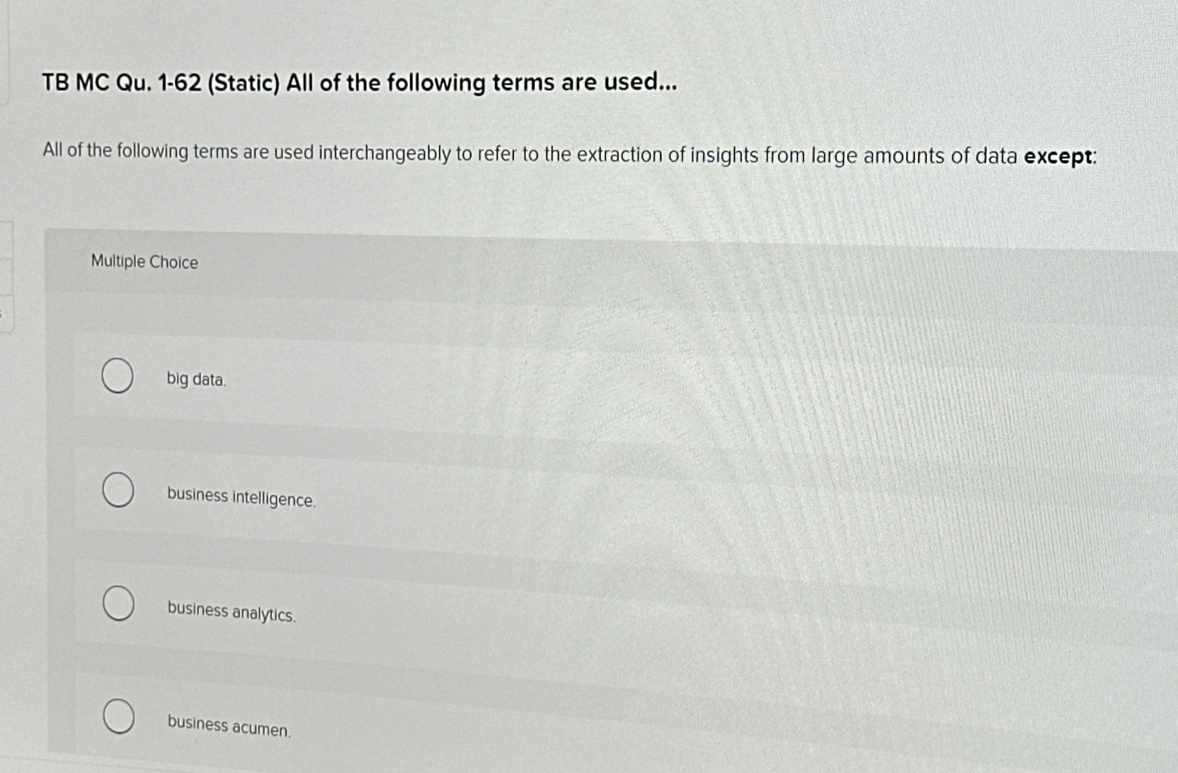 Which of the following describes the Planning