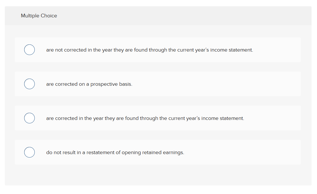Multiple Choice are not corrected in the year