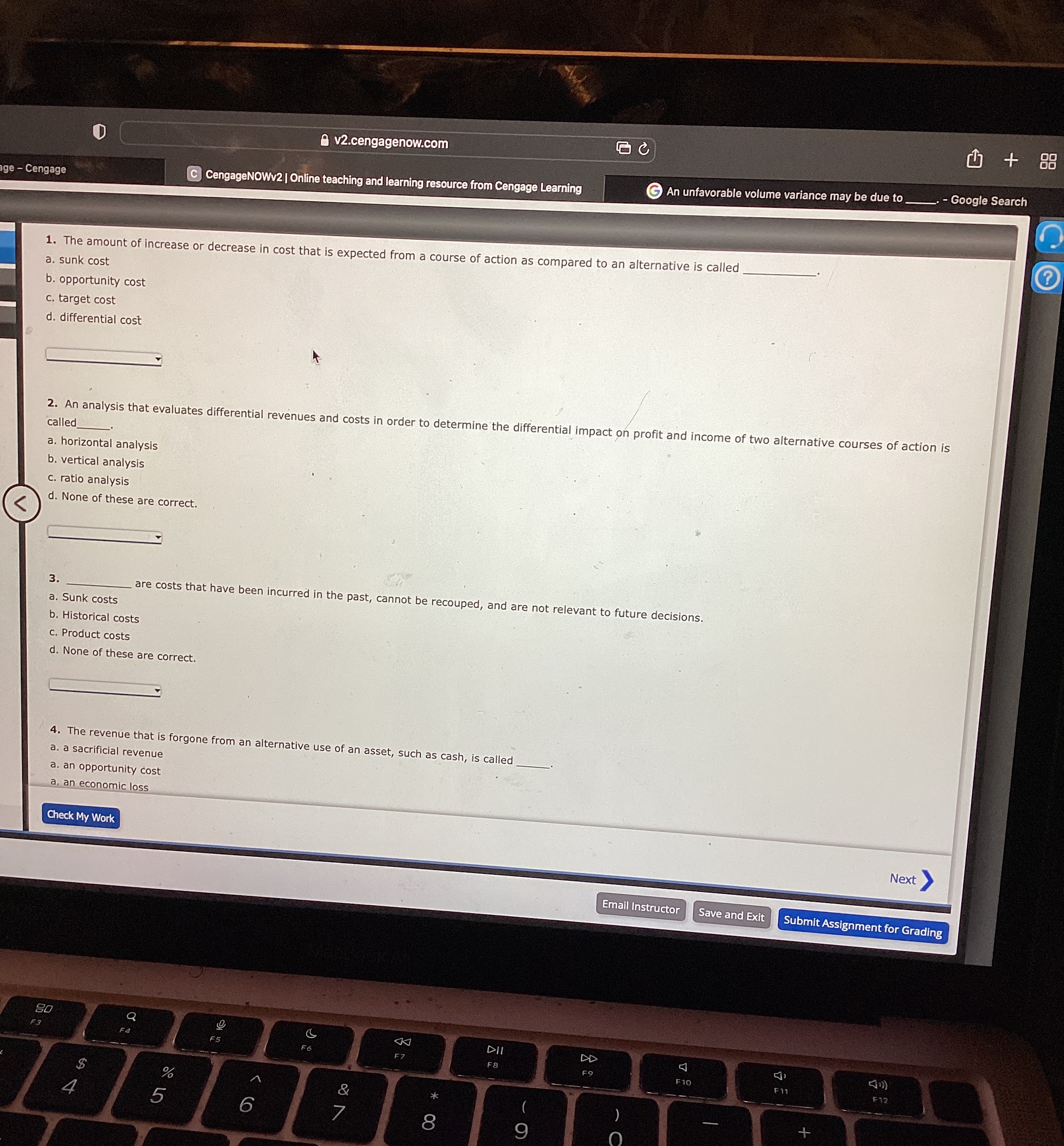 The amount of increase or decrease in cost that