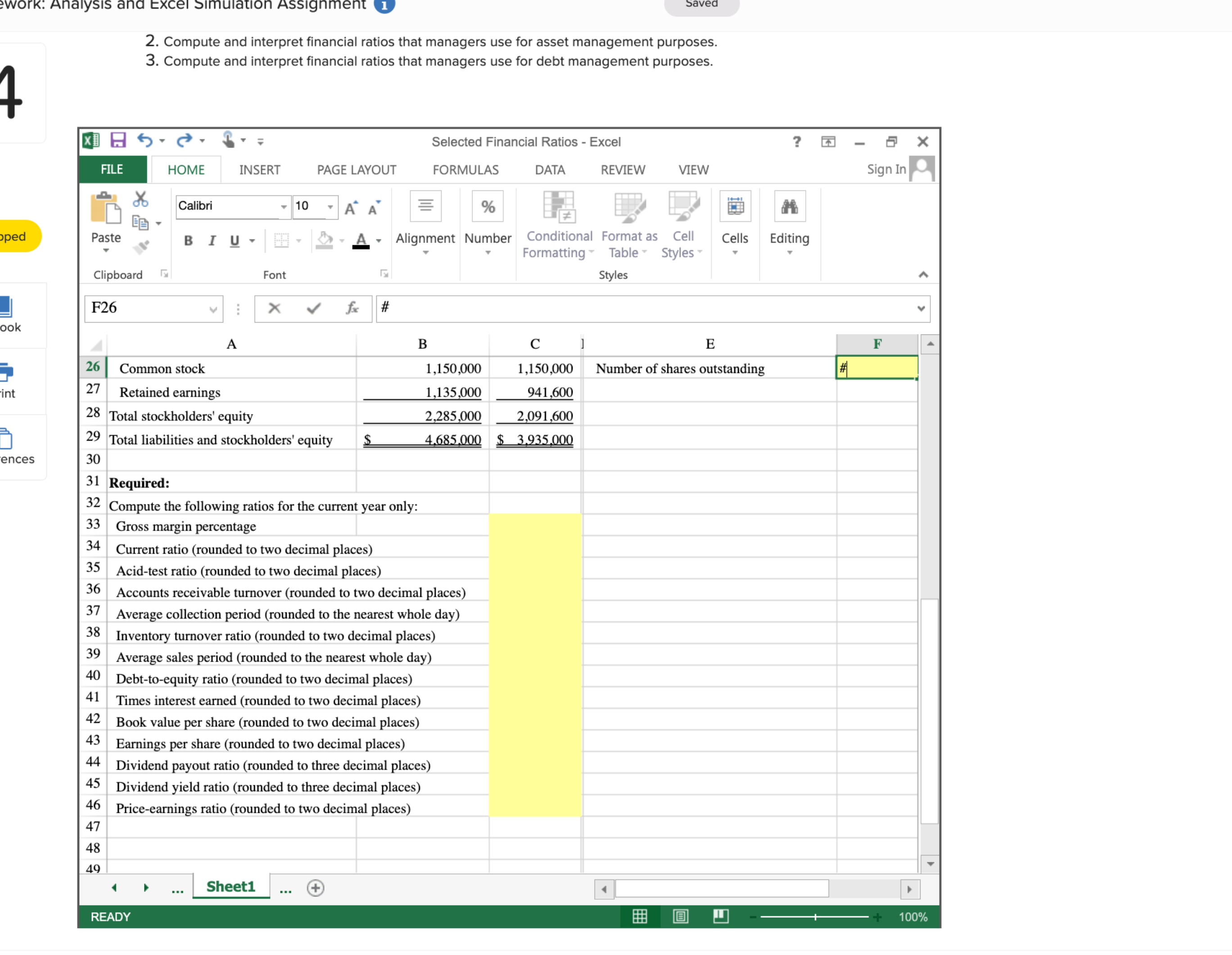 Compute and interpret financial ratios that