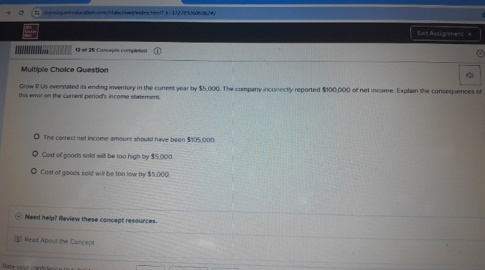 Multiple Cholce Questlon Grow R Us overstated its