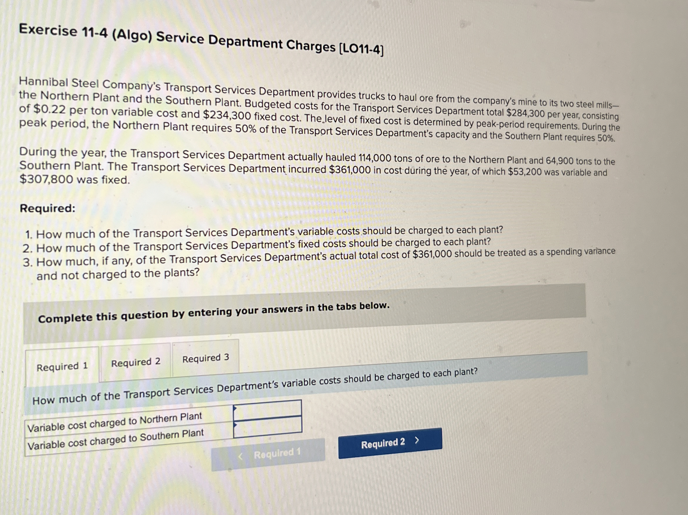 Exercise 1 1 - 4 ( Algo ) Service Department