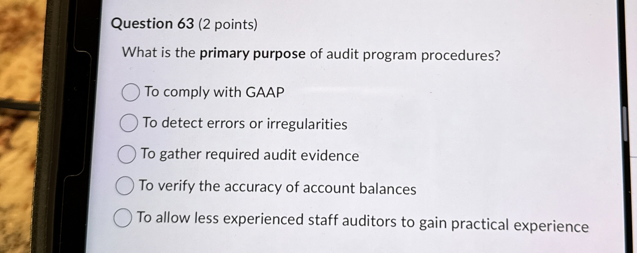 Question 6 3 ( 2 points ) What is the primary