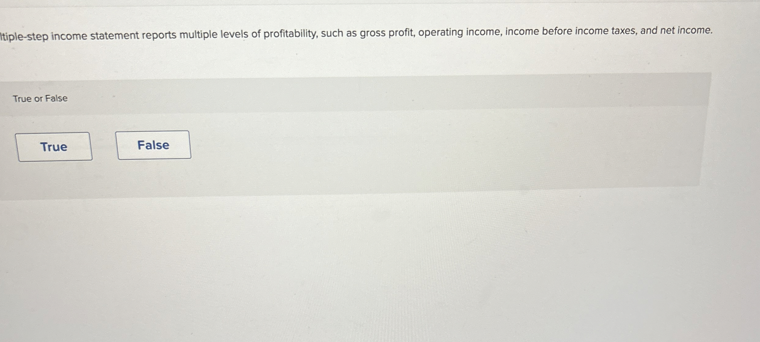 Itiple - step income statement reports multiple