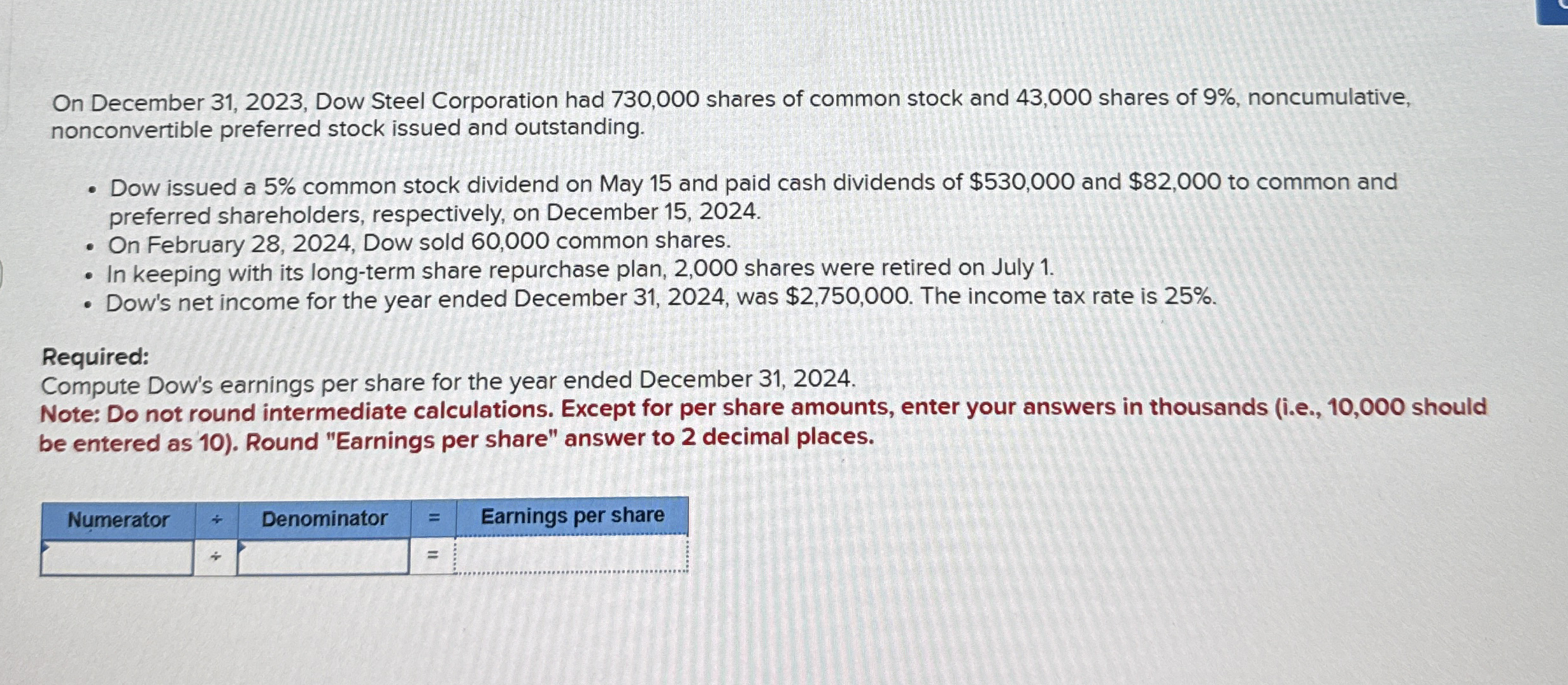 On December 3 1 , 2 0 2 3 , Dow Steel Corporation