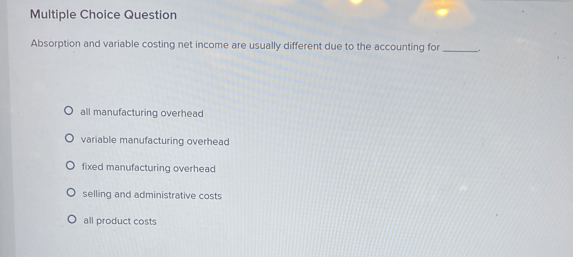 Multiple Choice Question Absorption and variable