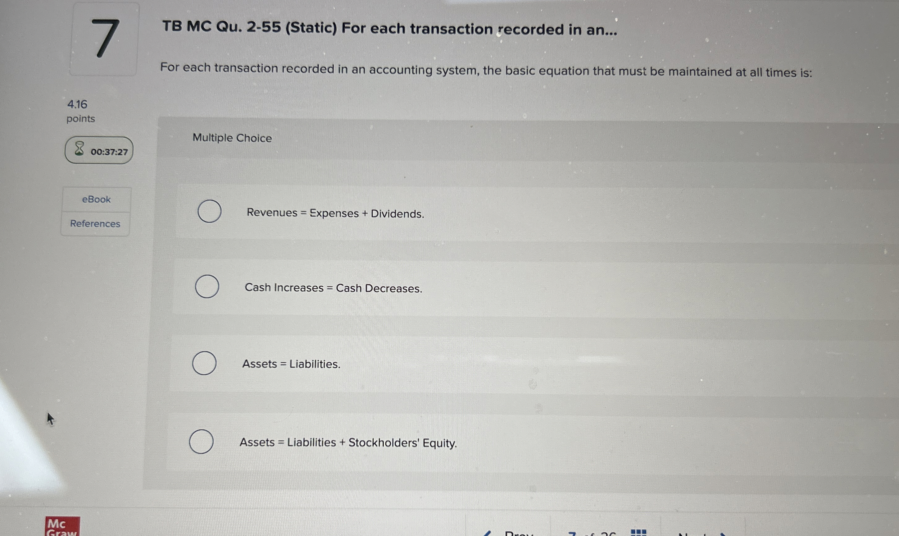 7 TB MC Qu . 2 - 5 5 ( Static ) For each