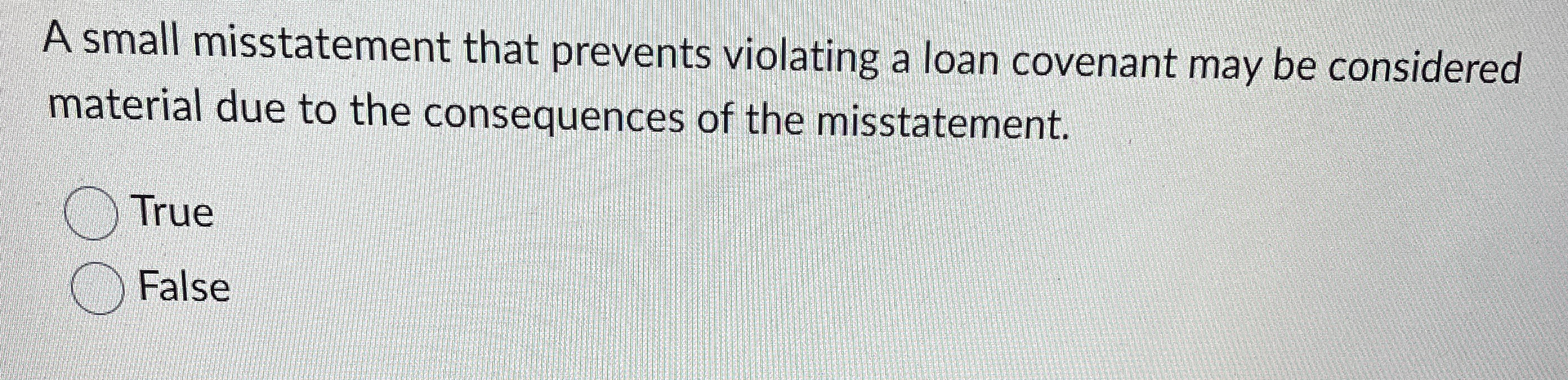 A small misstatement that prevents violating a