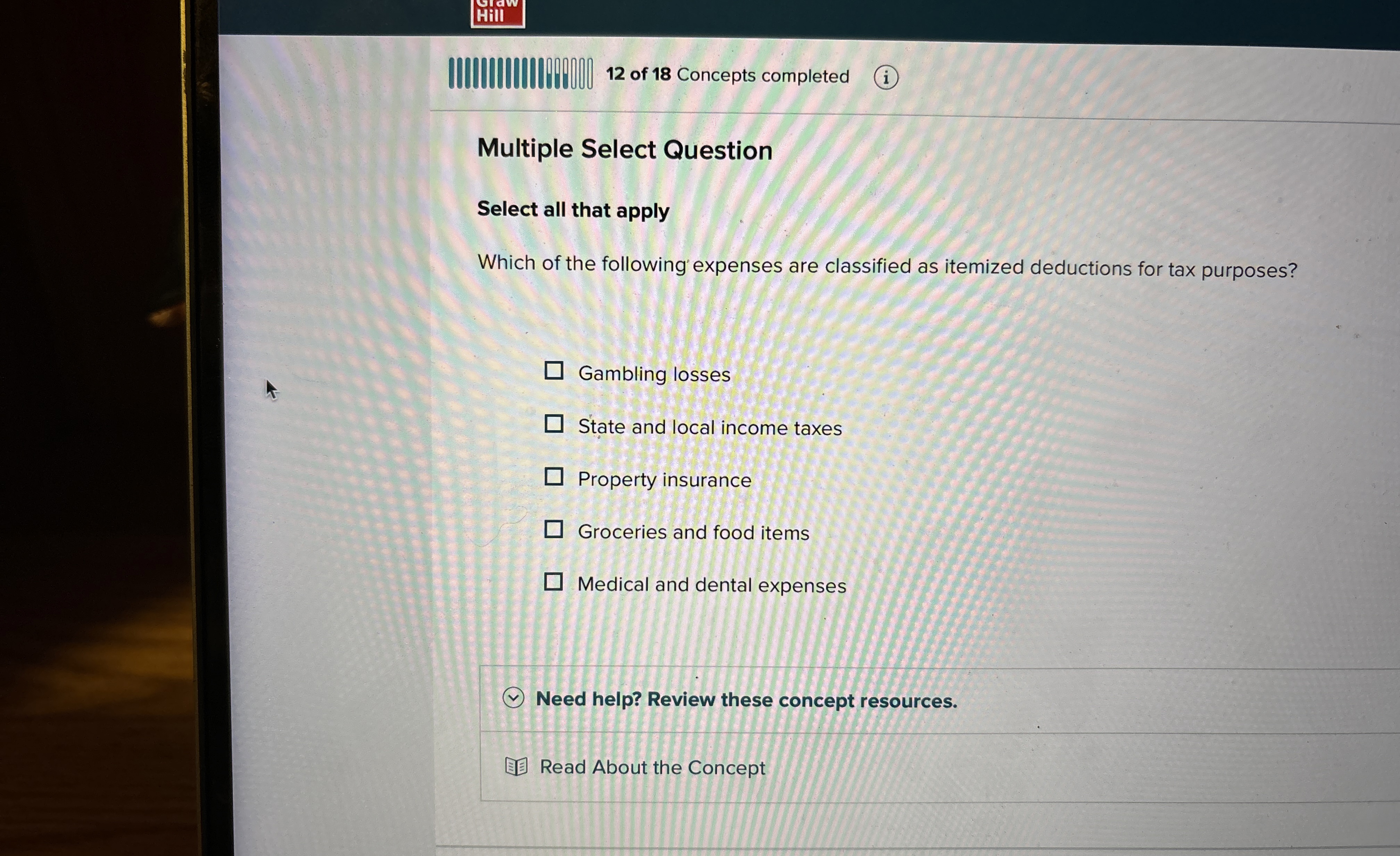 Multiple Select Question Select all that apply