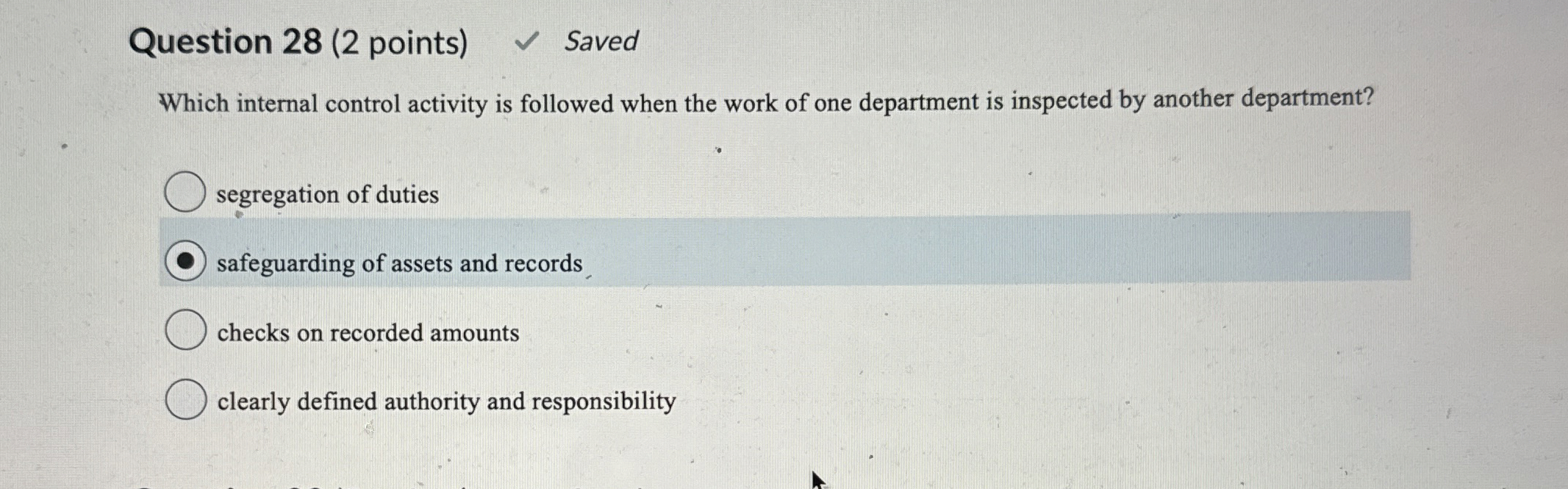 Question 2 8 ( 2 points ) Saved Which internal