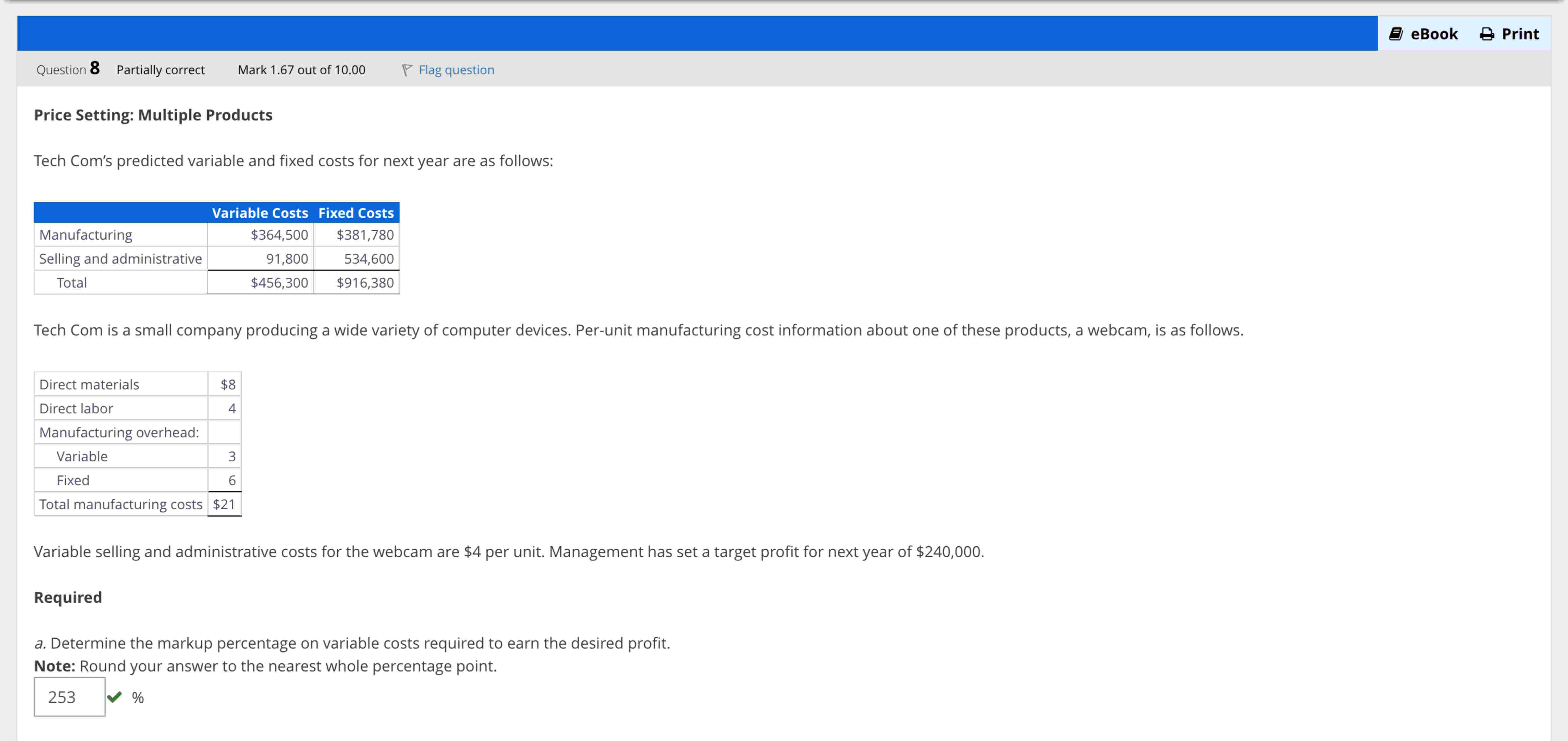 Price Setting: Multiple Products Tech Com's