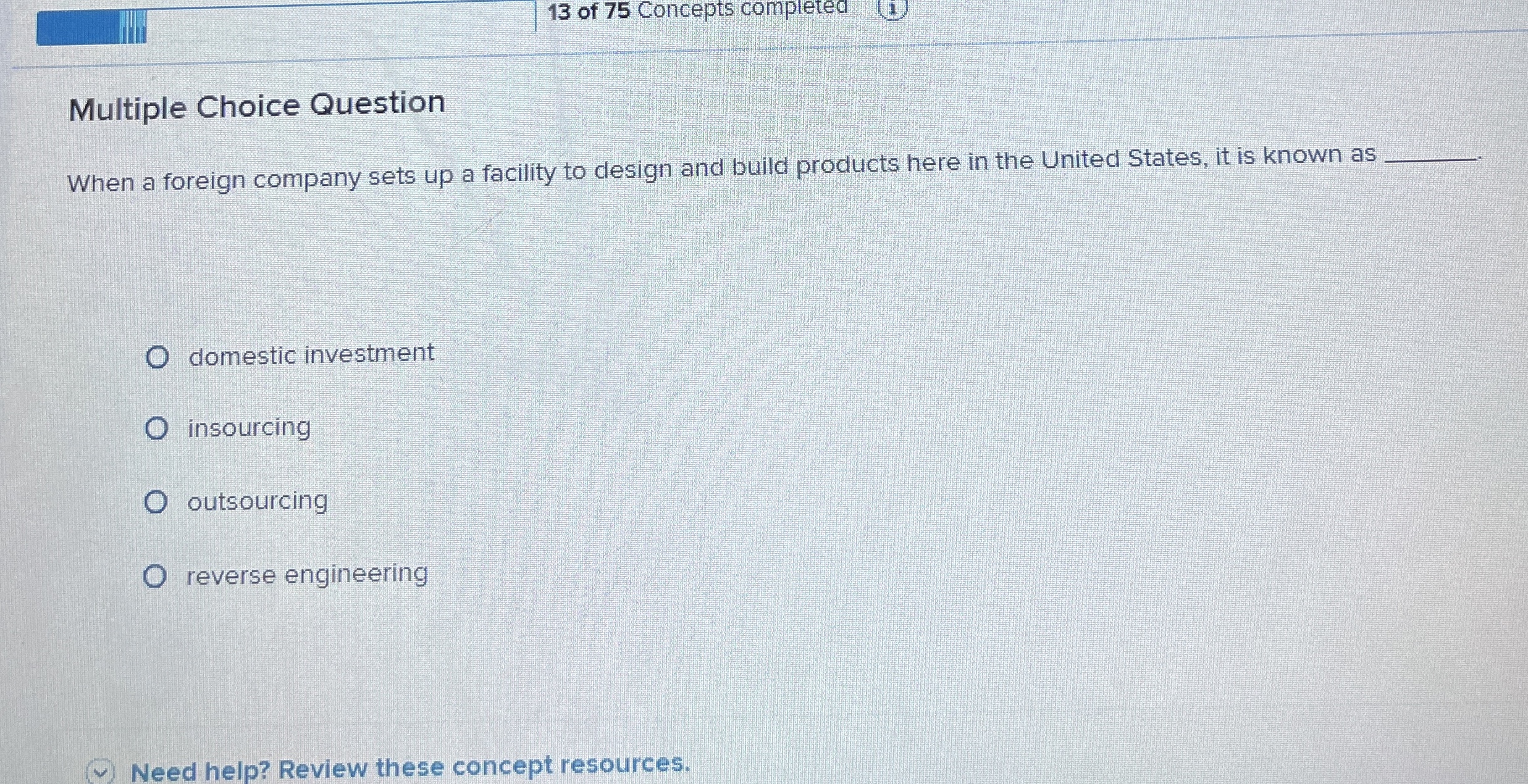 Multiple Choice Question When a foreign company
