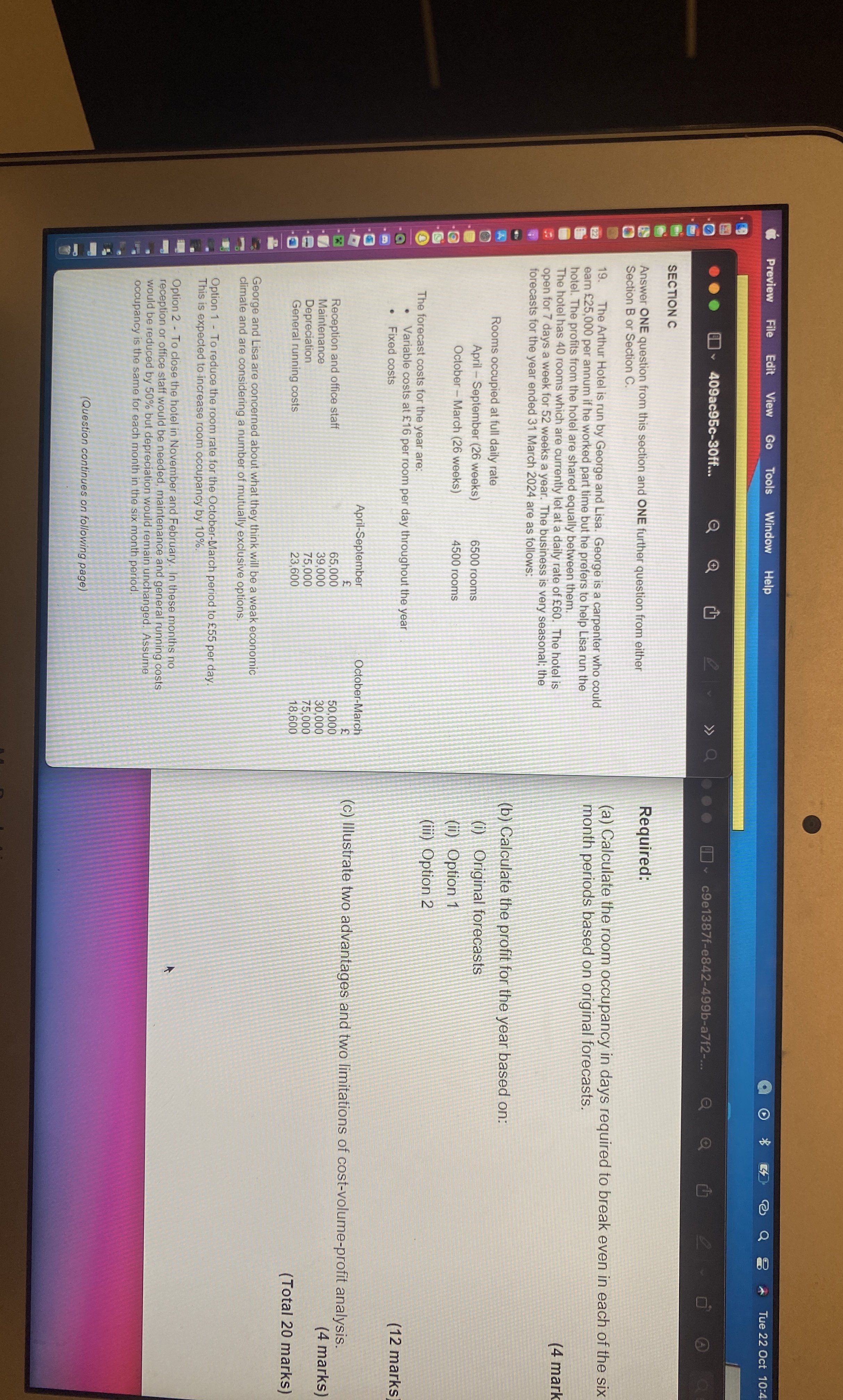 A company manufactures one product, the G 9 . The