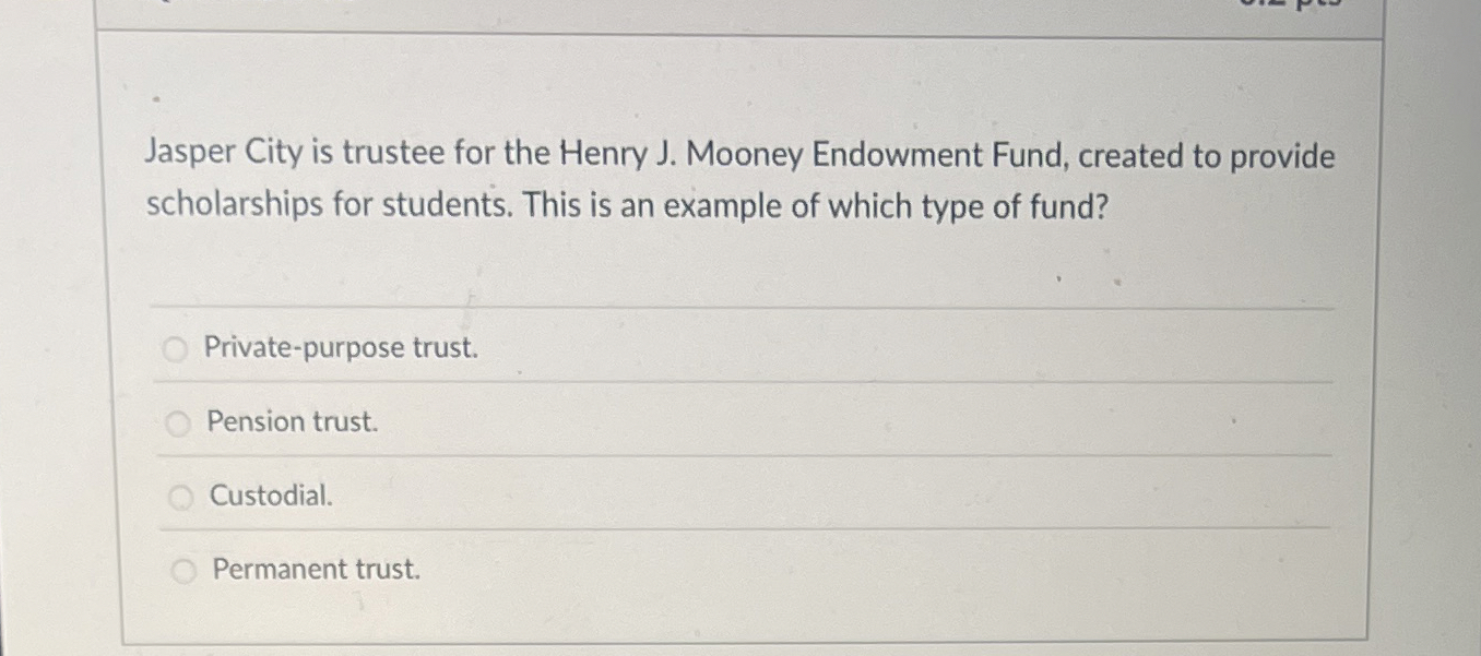 Jasper City is trustee for the Henry J . Mooney