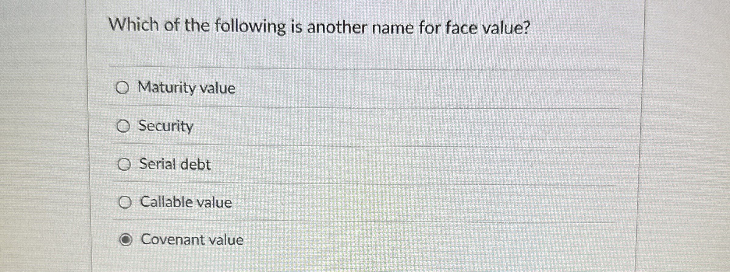 Which of the following is another name for face