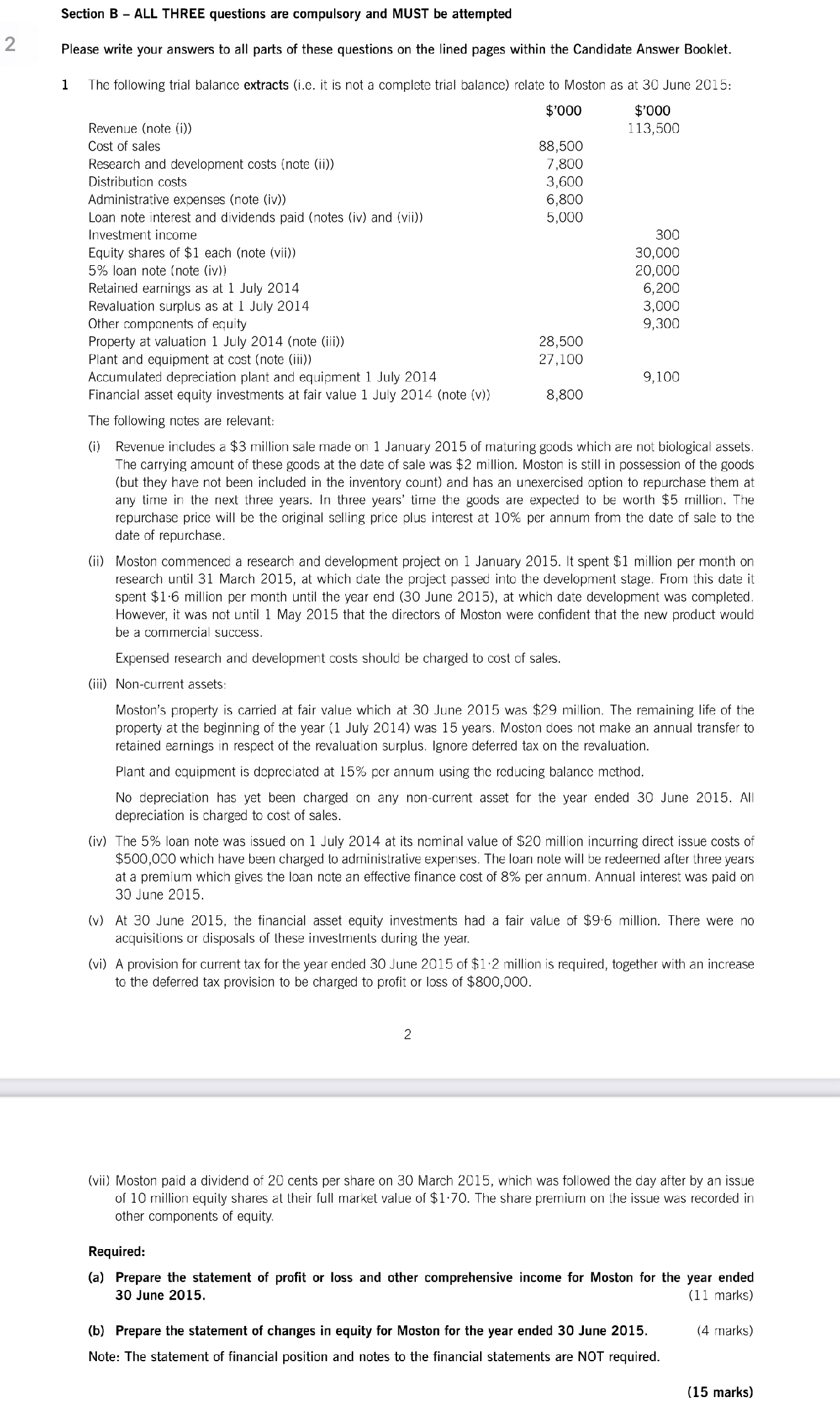Section B - ALL THREE questions are compulsory