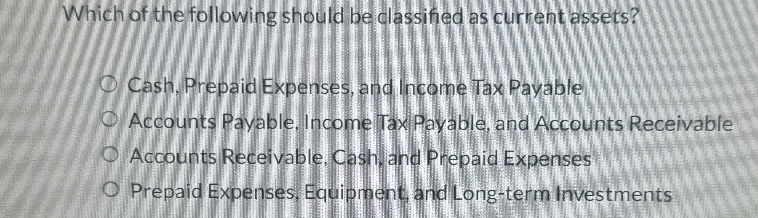 Which of the following should be classified as