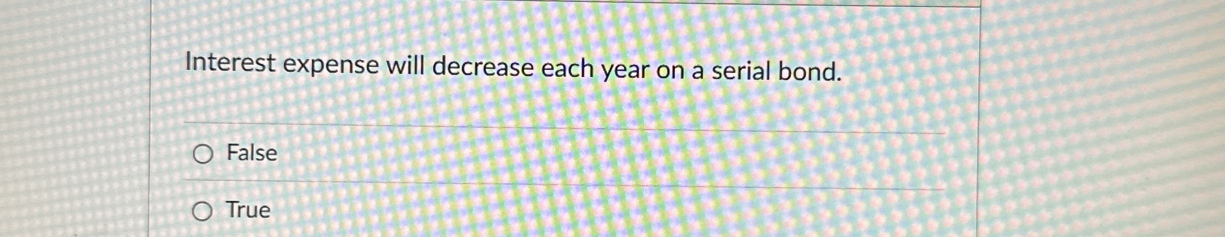 Interest expense will decrease each year on a