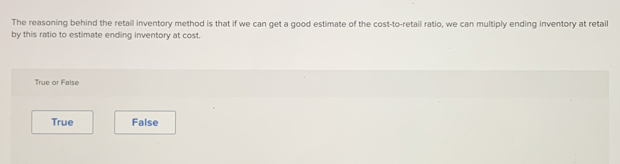 The reasoning behind the retail inventory method