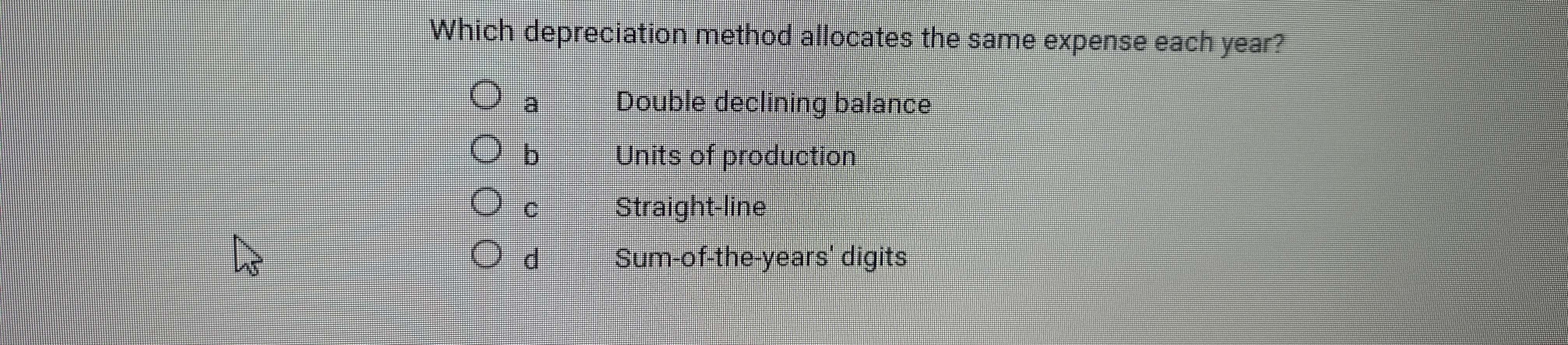 Which depreciation method allocates the same