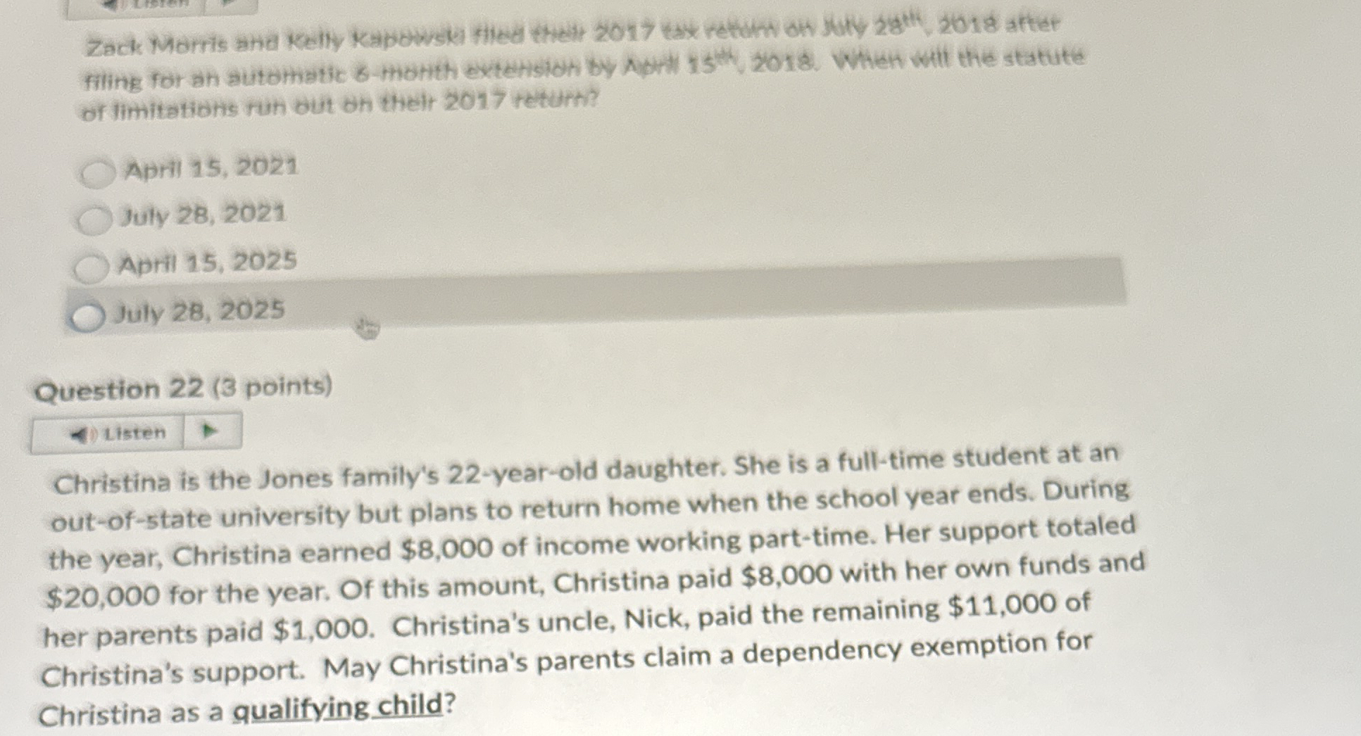 filing for an automatic B - month extensioh by A