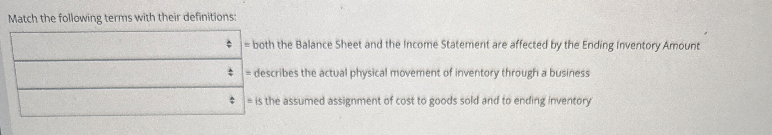 Determine whether FIFO, LIFO, or both are