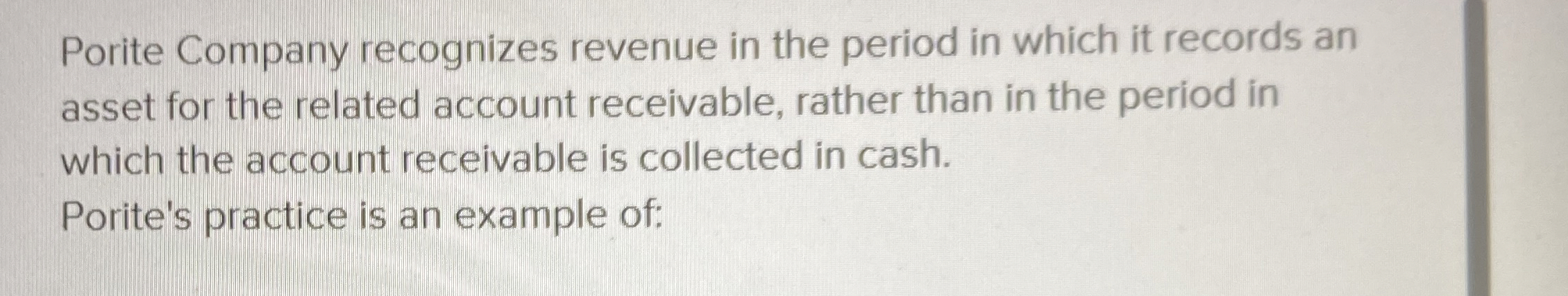 Porite Company recognizes revenue in the period