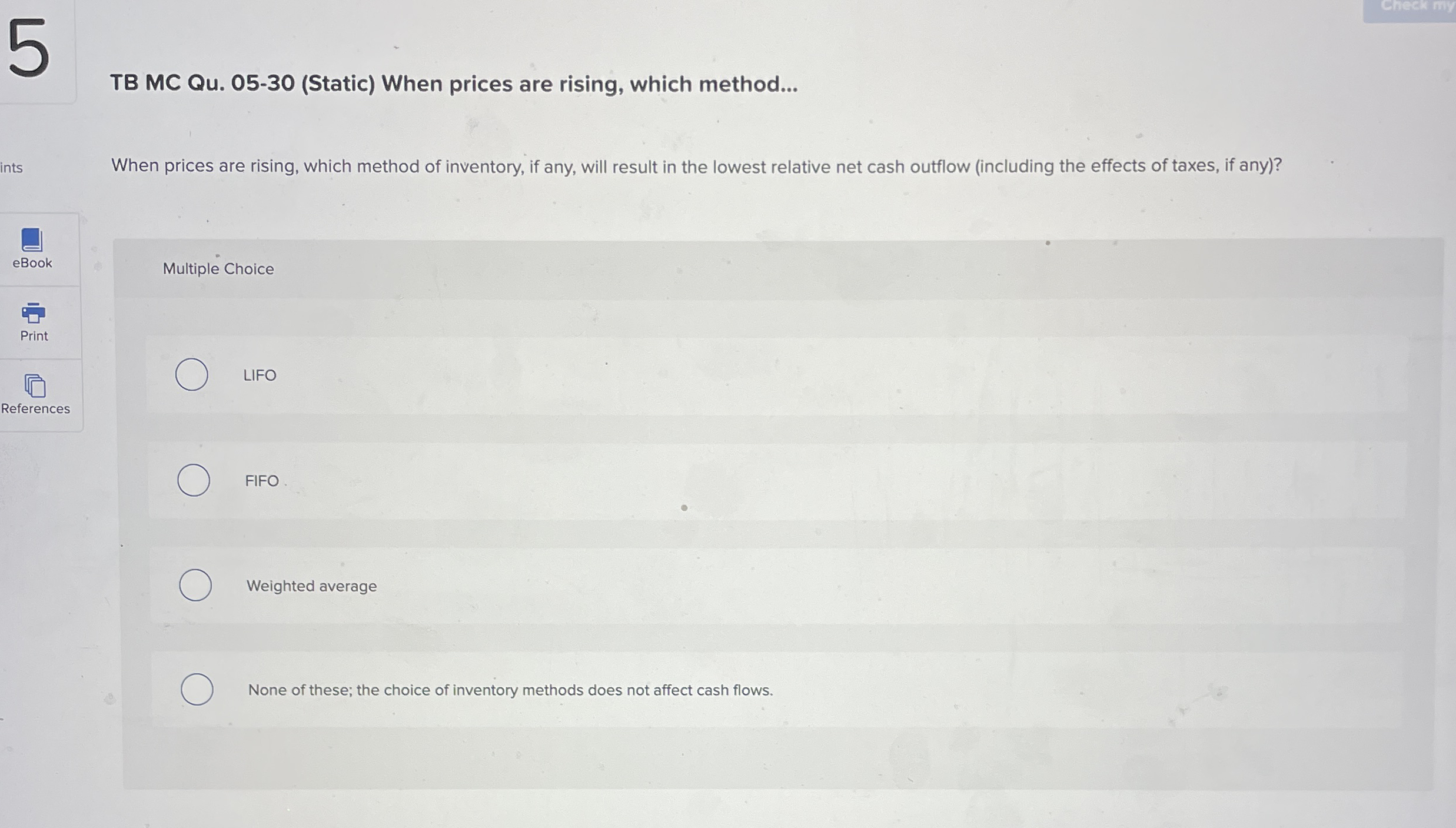 TB MC Qu . 0 5 - 3 0 ( Static ) When prices are