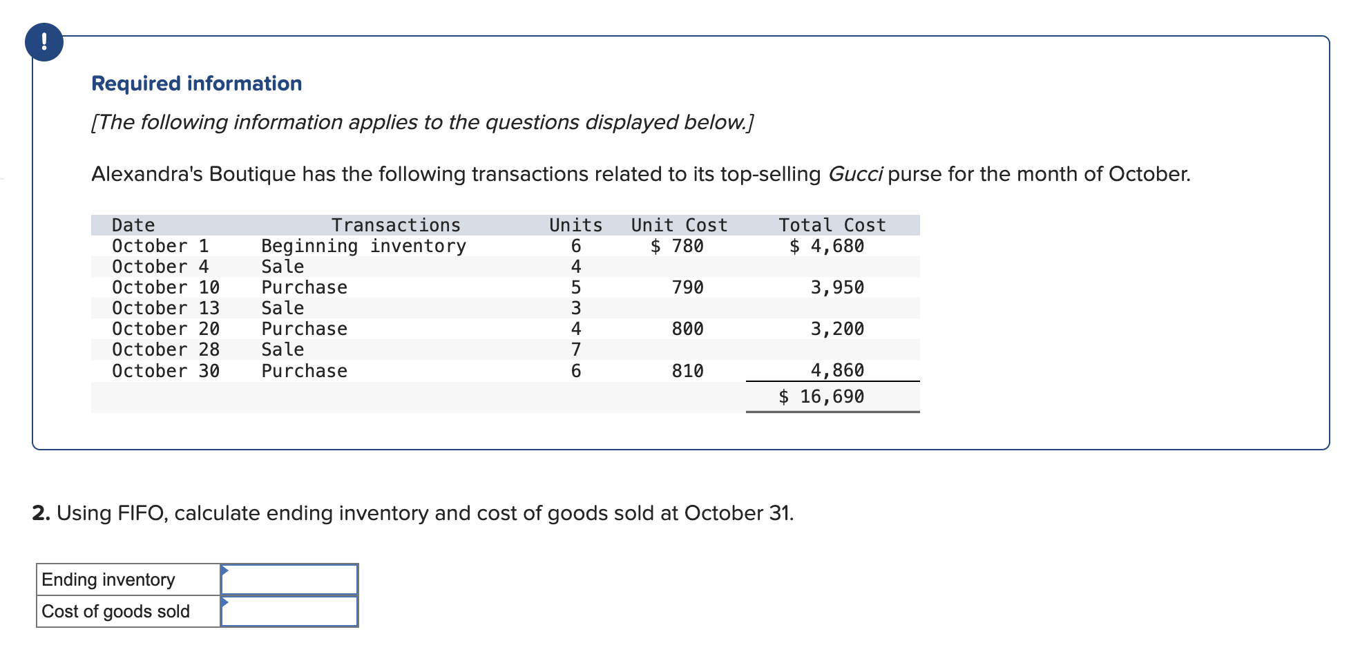 Required information [ The following information