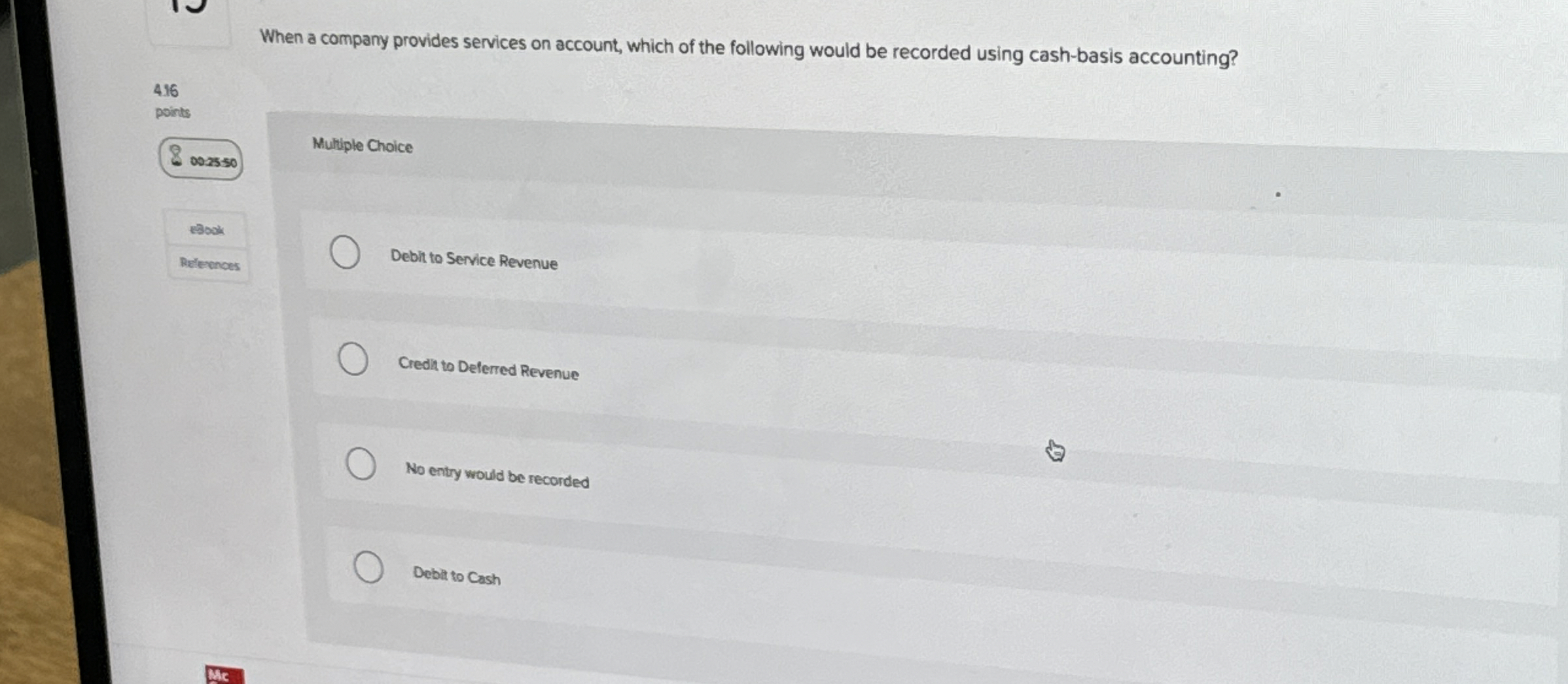 When a company provides services on account,