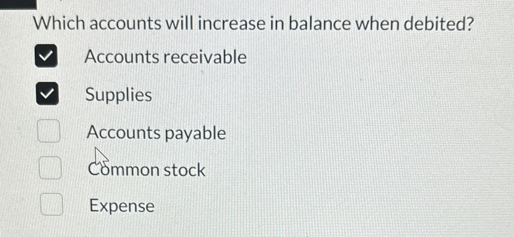 Which accounts will increase in balance when