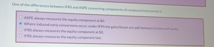 One of the differences between IFRS and ASPE