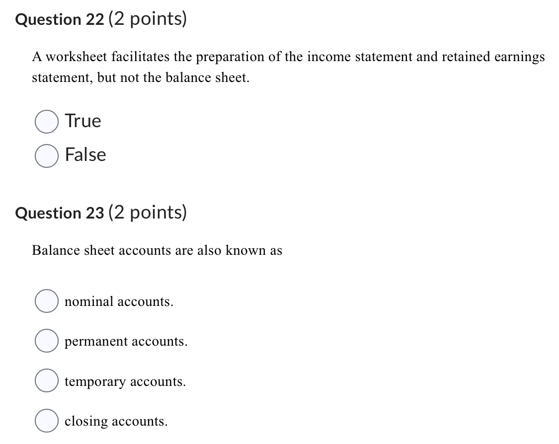 Question 2 2 ( 2 points ) A worksheet facilitates