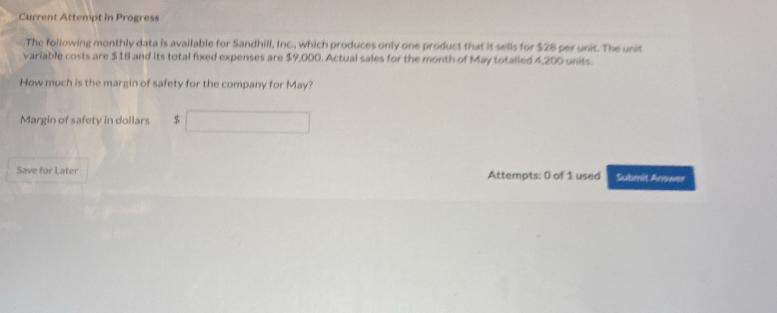 Current Attempt in Progress The following monthly