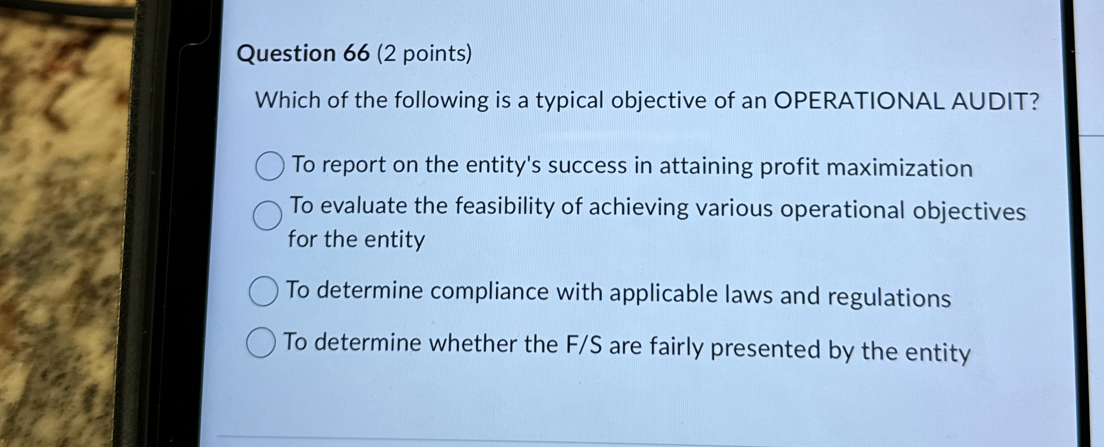 Question 6 6 ( 2 points ) Which of the following