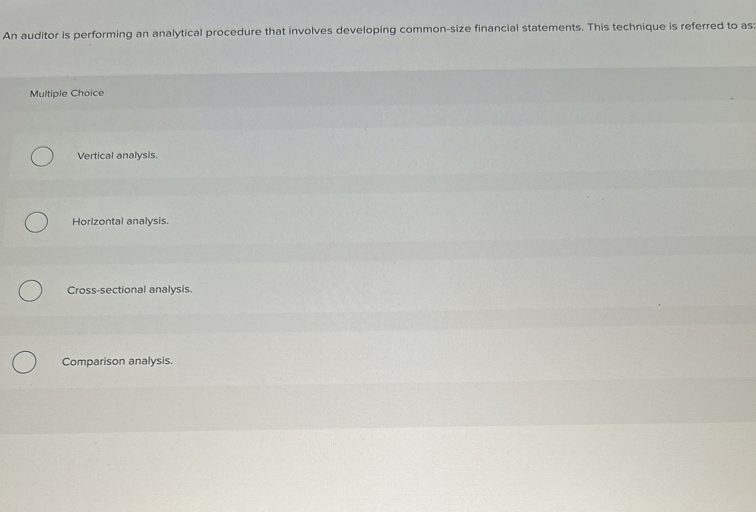 An auditor is performing an analytical procedure