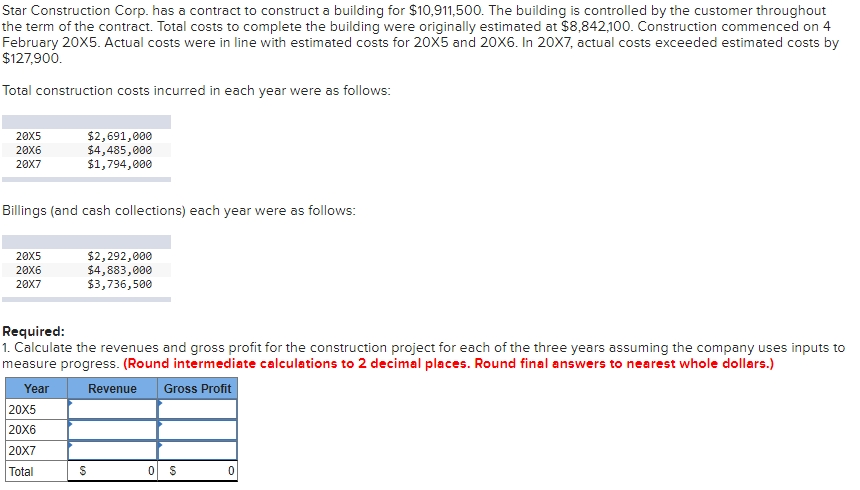 Star Construction Corp. has a contract to