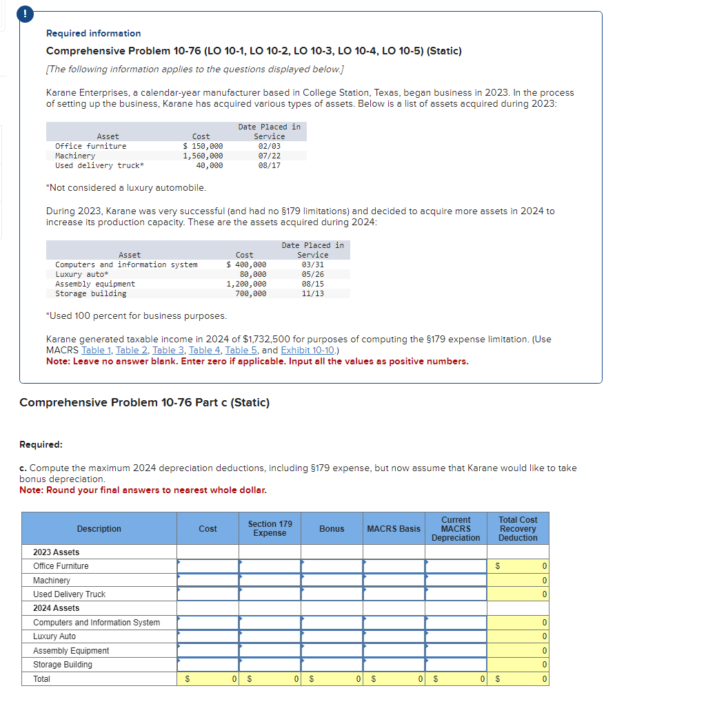 Required information Comprehensive Problem 1 0 -