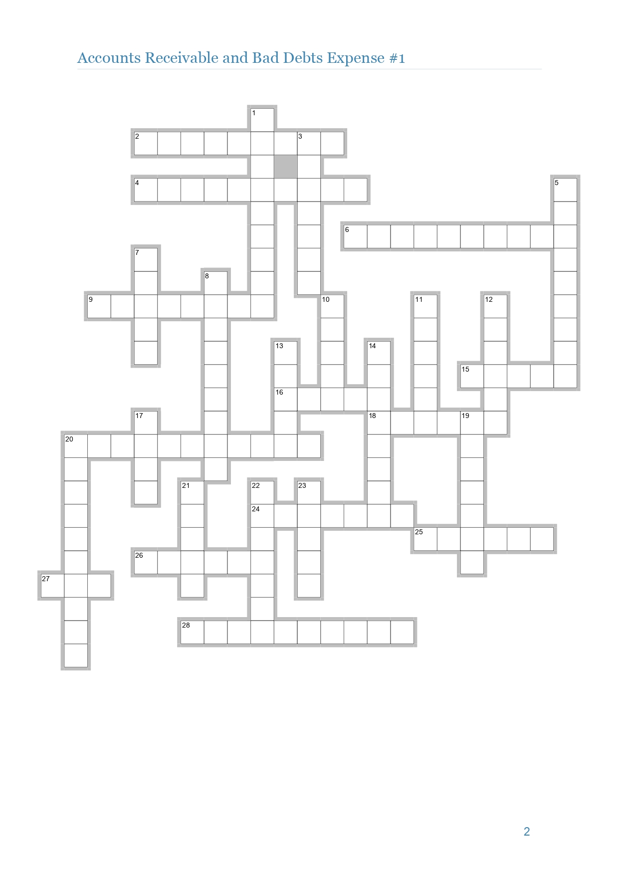 2 The method for recording bad debts expense i s