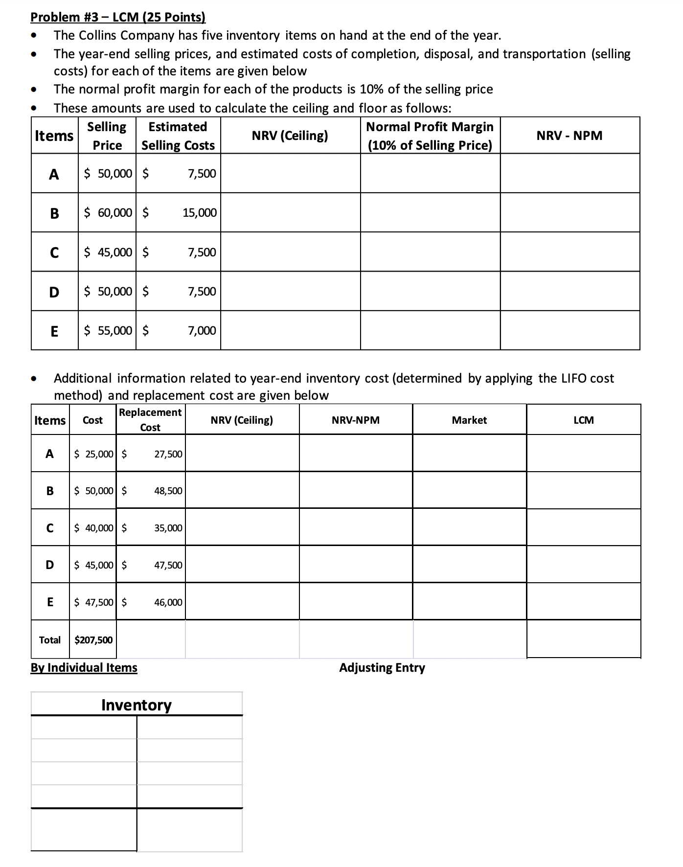 Problem \ # 3 - LCM ( 2 5 Points ) - The Collins