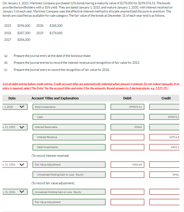 On January 1 , 2 0 2 5 , Martinez Company