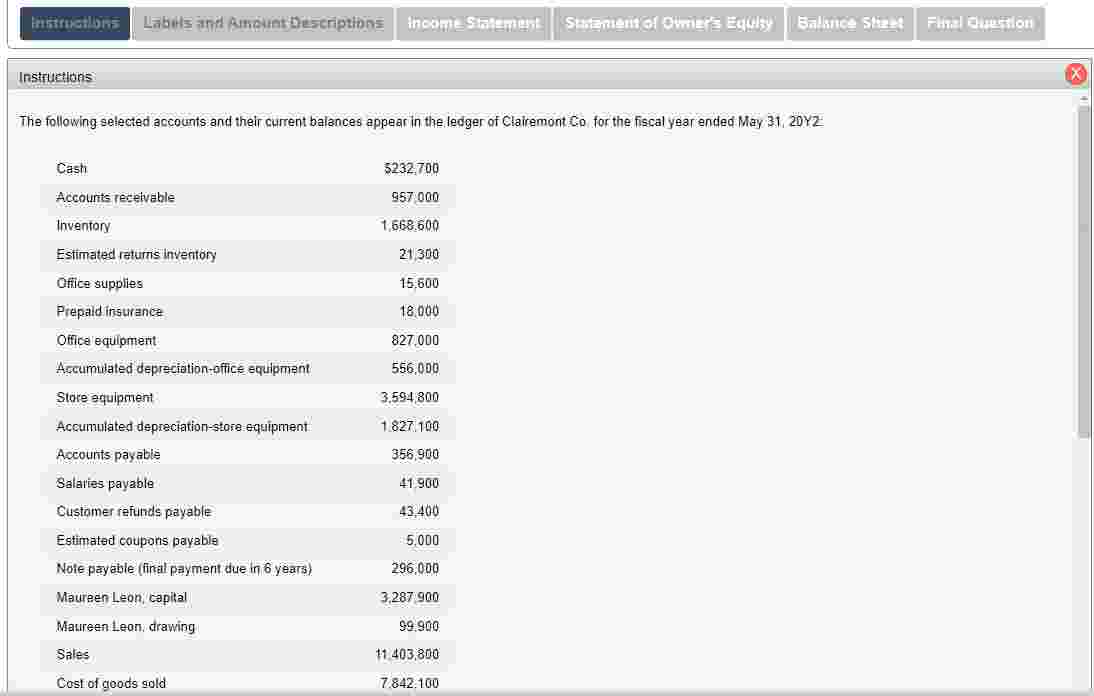Labuls and Ampinat thescriptibne Instructions The
